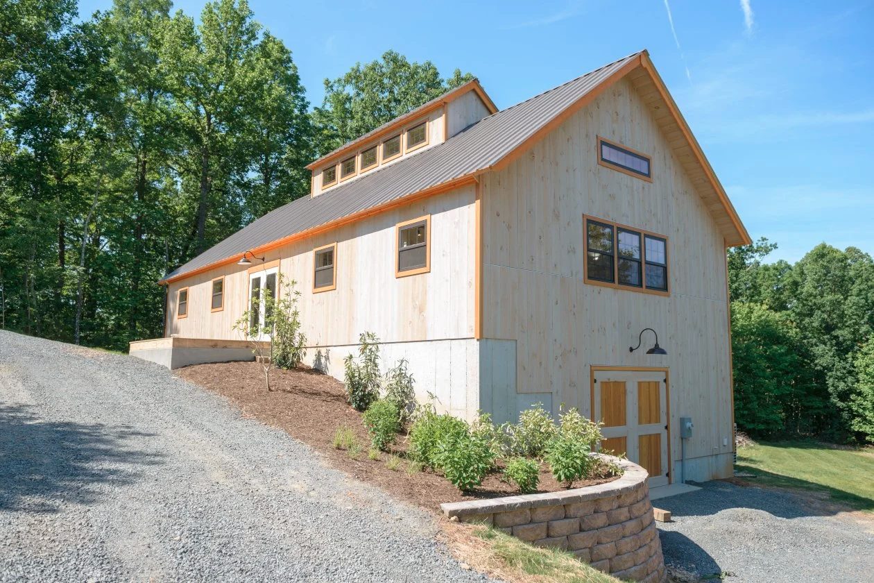 Exterior of a completed Timberline farmhouse