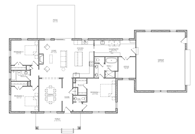 Floor plan for the 1416 Ladd Road farmhouse